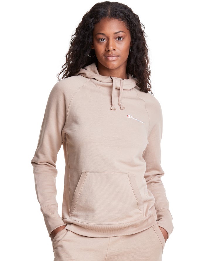 Champion Hoodie Dames - Beige - Powerblend Script Logo ( 746831-QAR )